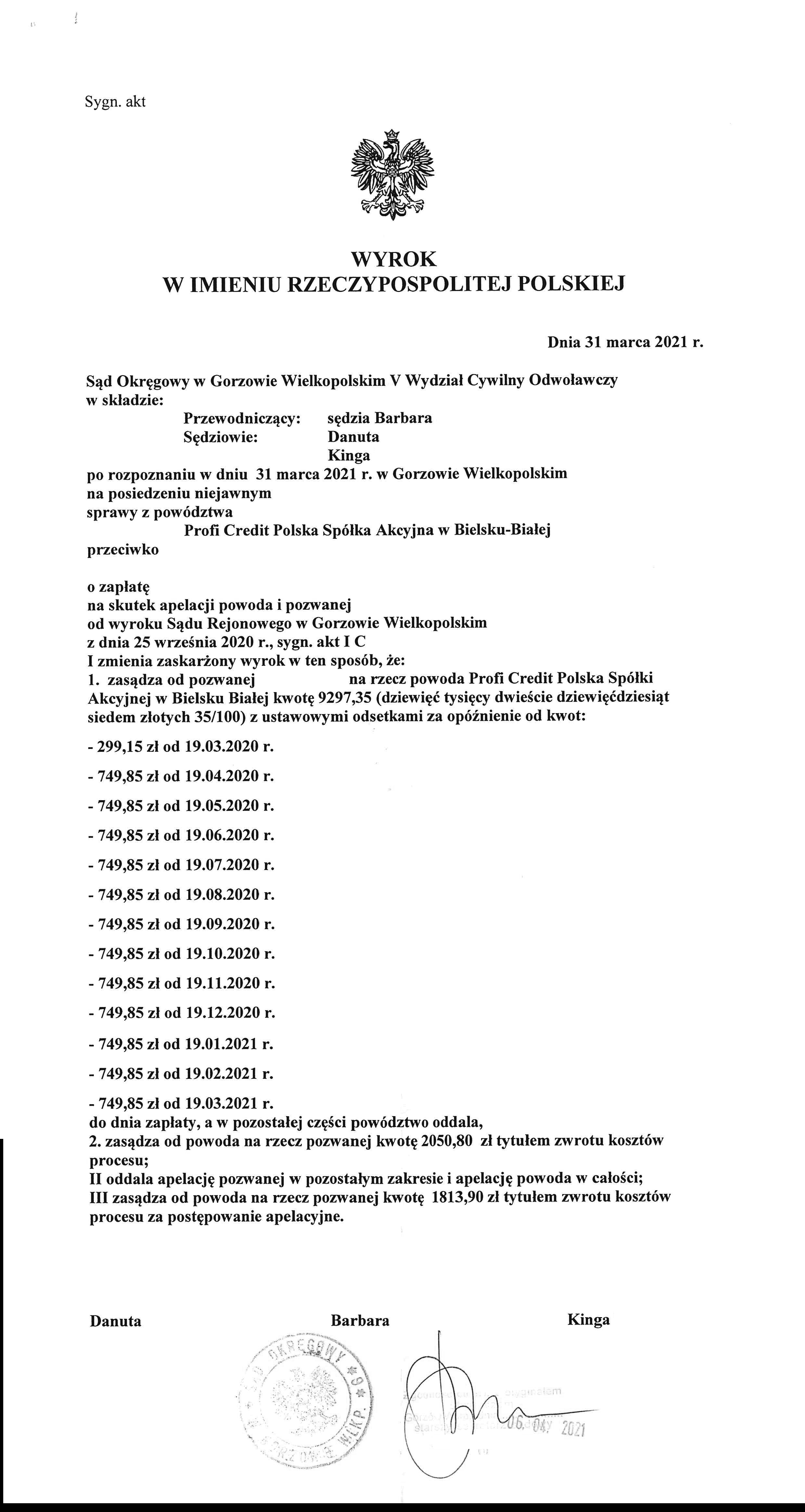 Dług w Profi Credit Dług w Profi Credit