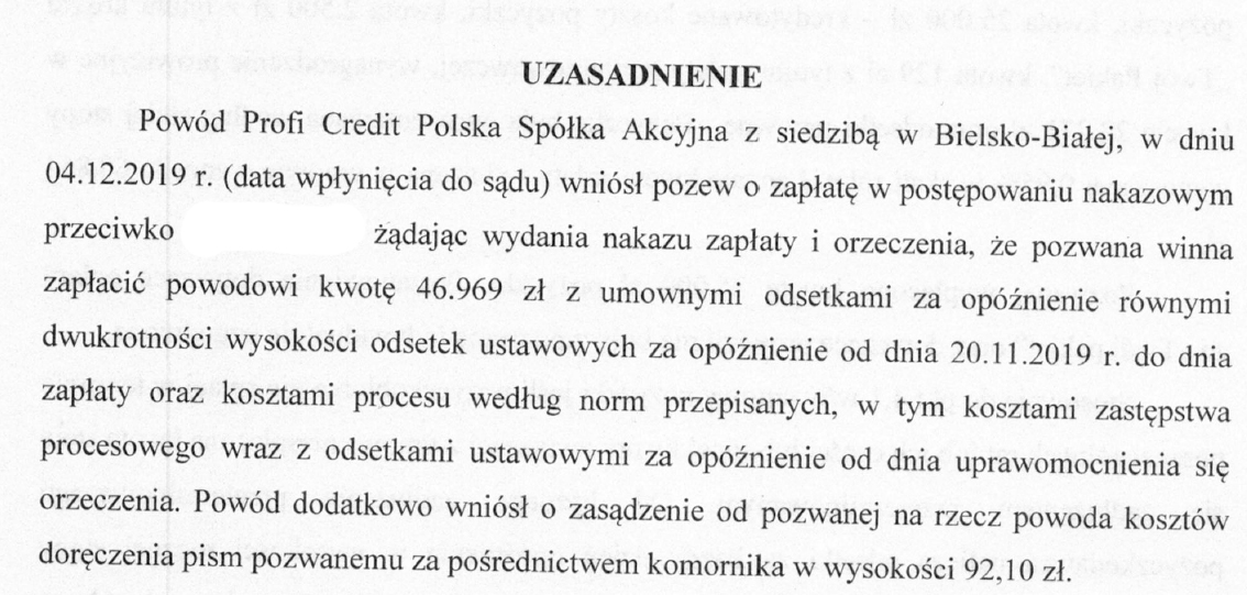 Długa w Profi Credit_1 Dług w Profi Credit