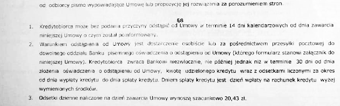 jak odstąpić od umowy o kredyt konsumencki