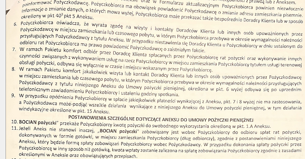 umowa Bocian Pożyczki